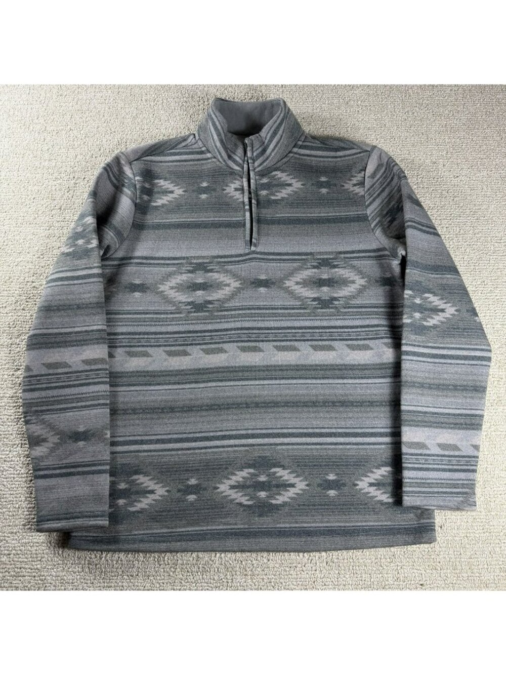 Frye Aztec Pattern 1/4 Zip Sweater Gray Men’s Size Medium